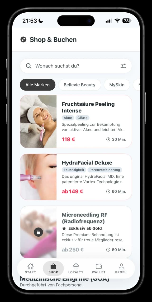 Behandlung wählen & buchen